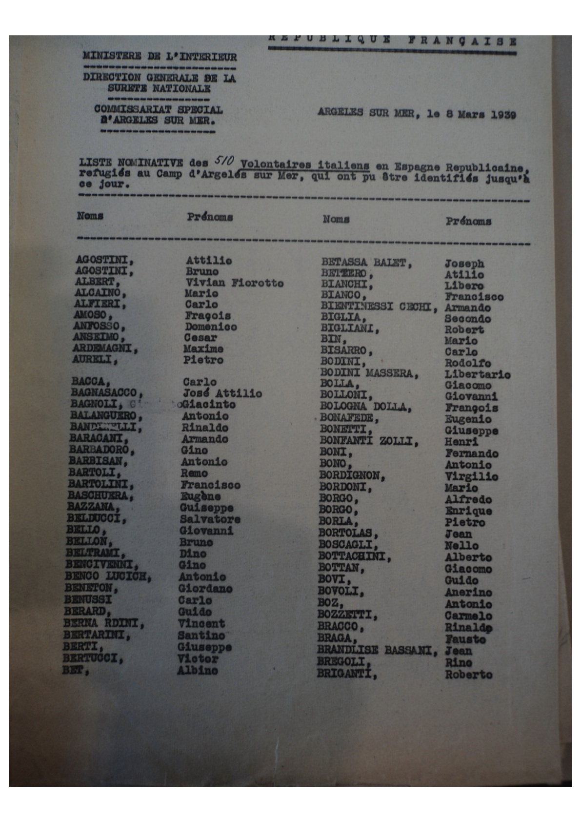 Liste des 510 Italiens, p. 1